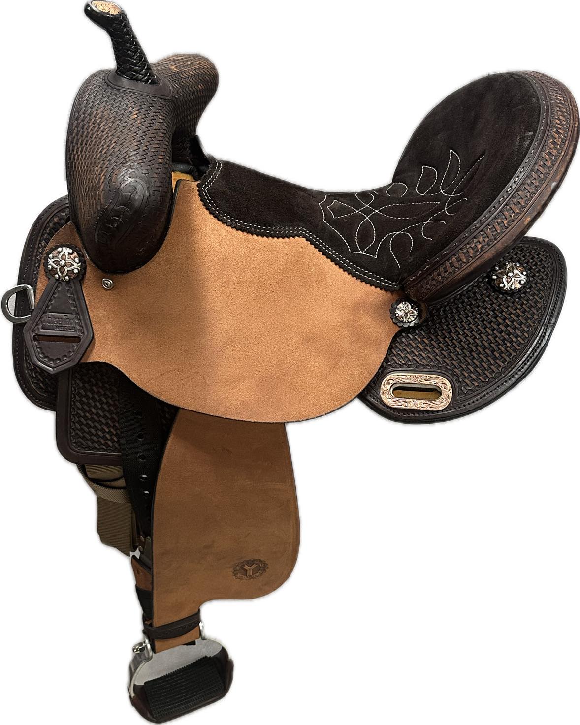 Circle Y Horse Tack World Bear Trap Barrel Saddle - Wood or Flex Tree