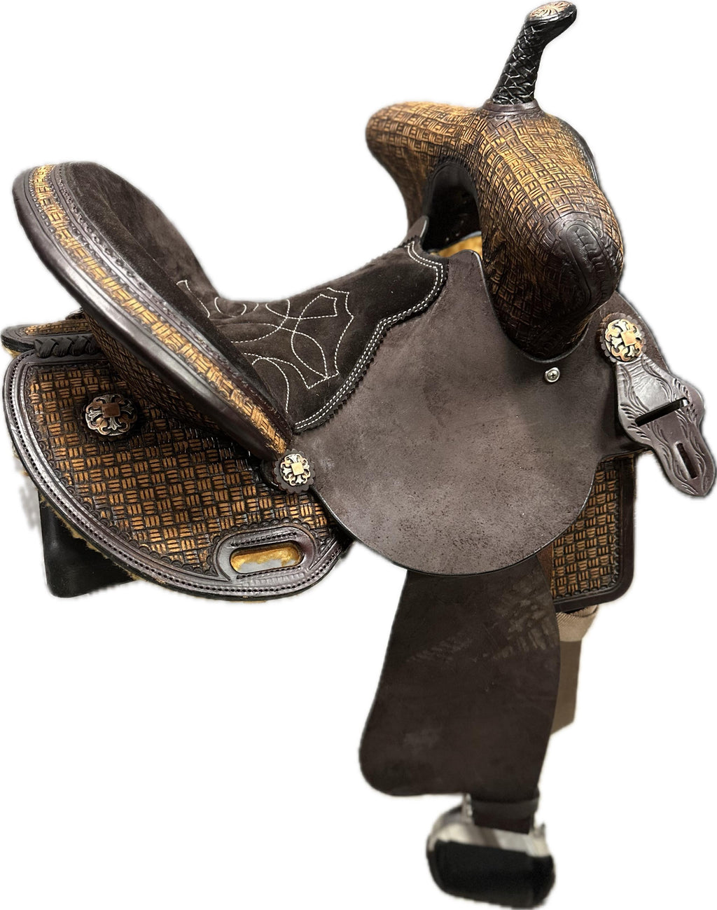 Circle Y Horse Tack World Bear Trap Barrel Saddle - Wood or Flex Tree